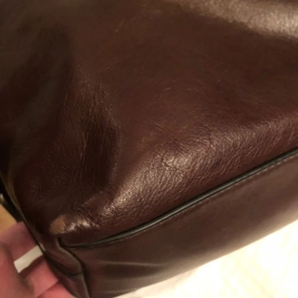 Coach brown leather men’s briefcase laptop travel business bag